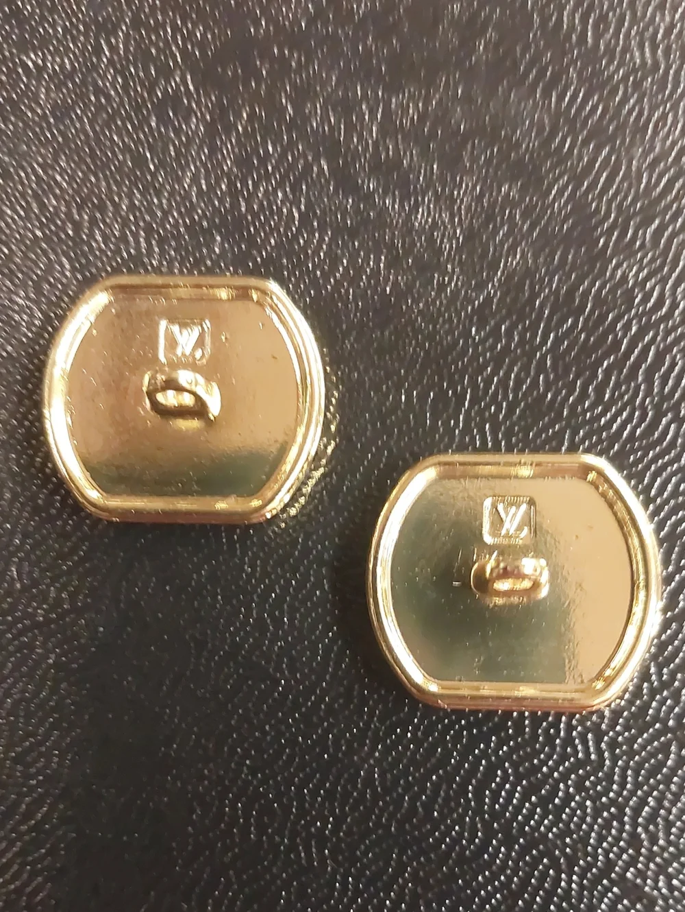 New LV Black & Gold Octagon Cufflinks